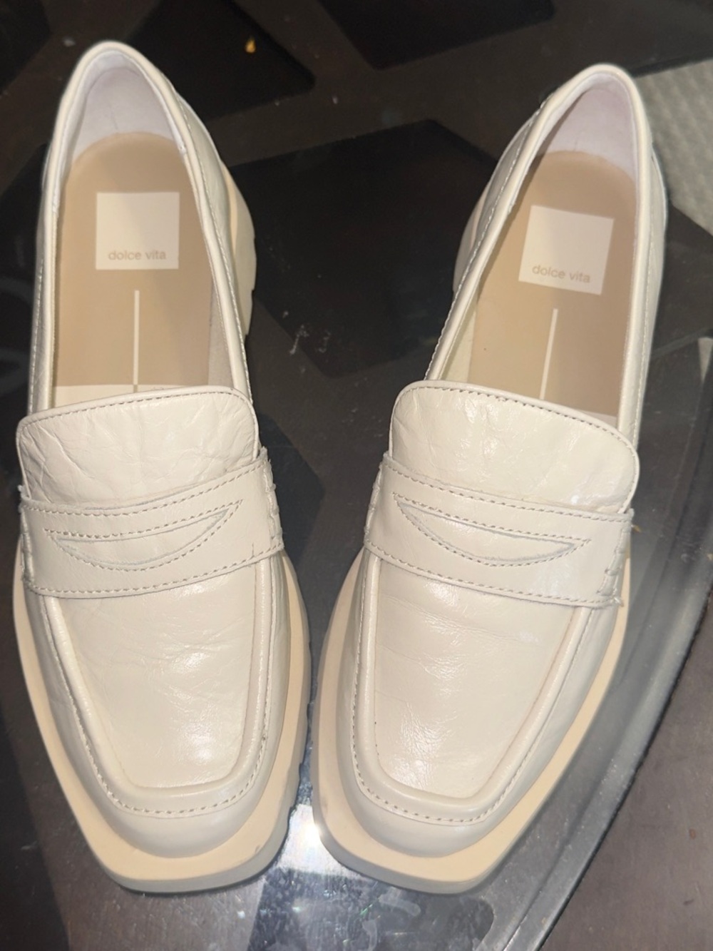 Dolce Vita Women’s Cream w/hint of sheen  Penny Loafers (8) - Picture 2 of 9